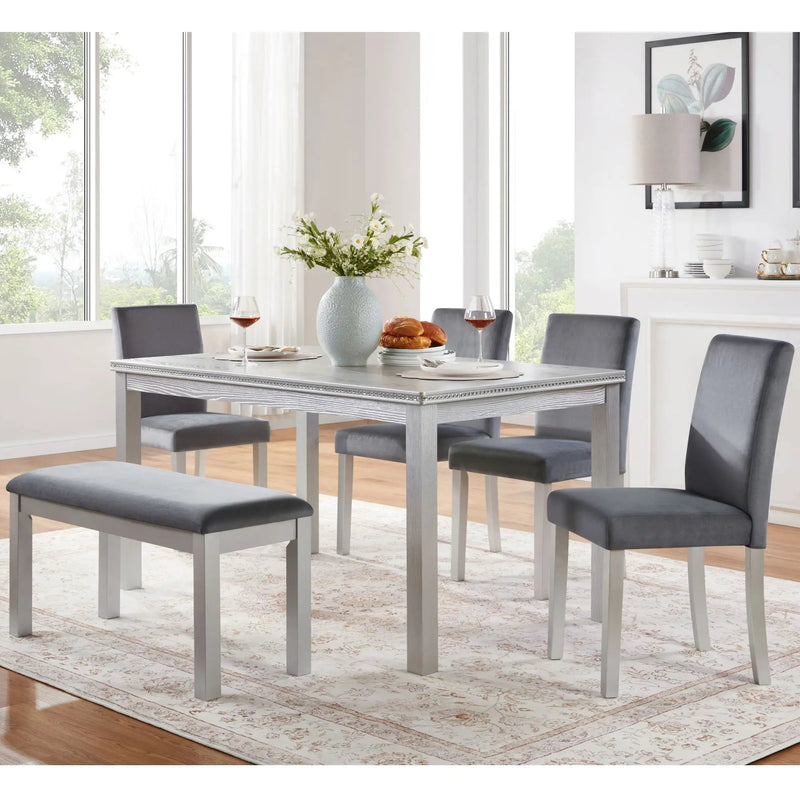 Dining Table Set, Table With A Rectangular Table And Upholstered Chairs by Unique Piece Furniture