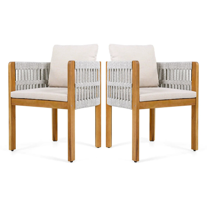 Outdoor Dining Chairs With Mix Rope Handles (Set of 2) by HouseOfZazla