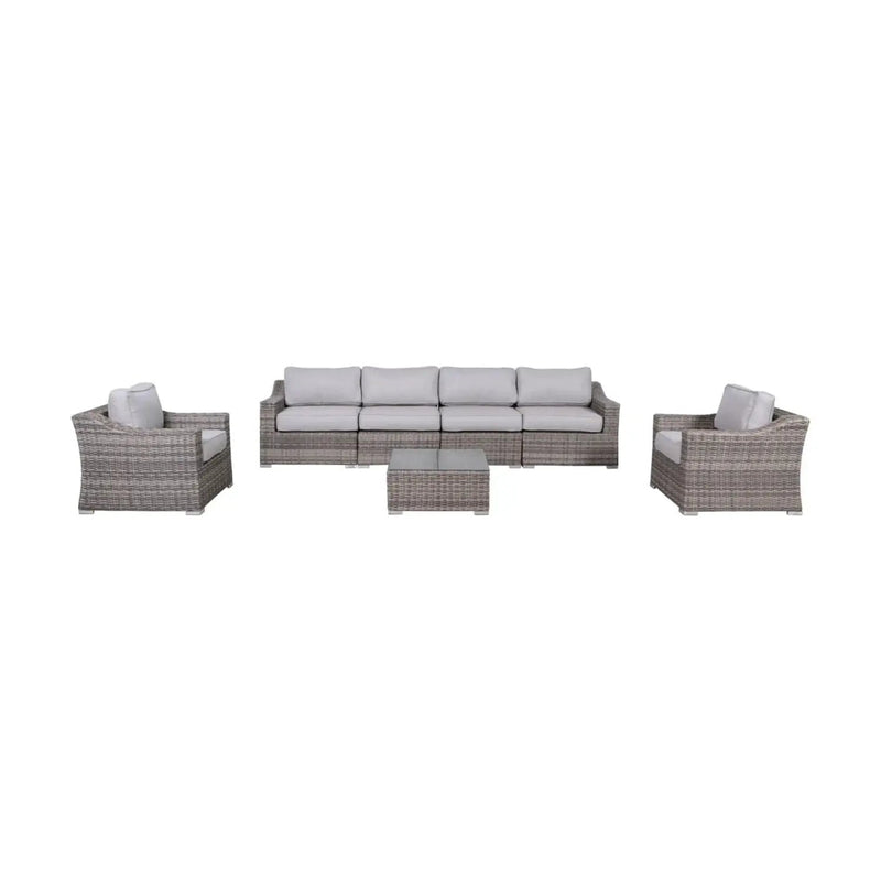 Outdoor Wicker Conversation Set With Cushions, All Weather by Unique Piece Furniture