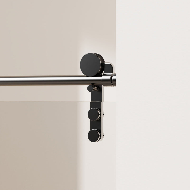Frameless Single Sliding Shower Doors With Towel Rail & Handle by HouseOfZazla