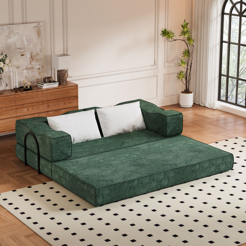 3 Seat Folding Floor Couch & King Size Bed Mattress by HouseOfZazla