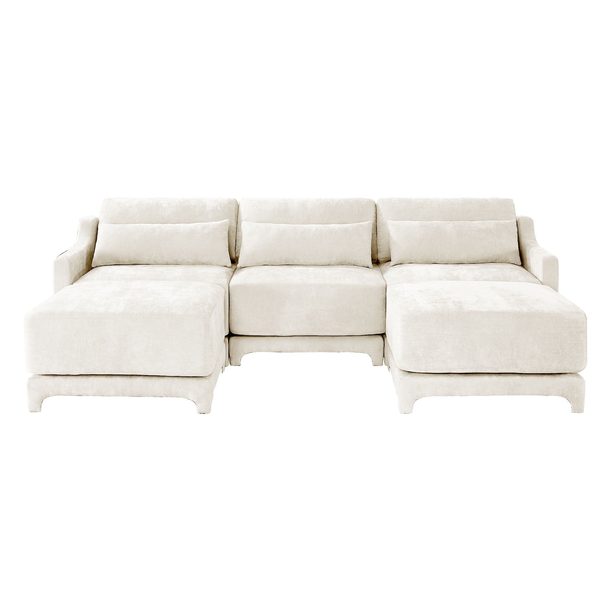 Stylish Sofa With Ottoman And Lumbar Pillows, Ergonomic Design by HouseOfZazla
