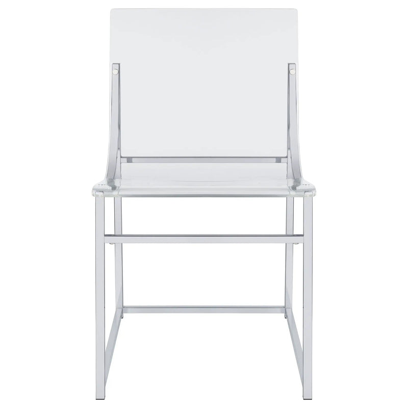 Adino Acrylic Dining Side Chair Chrome (Set of 2) by Unique Piece Furniture