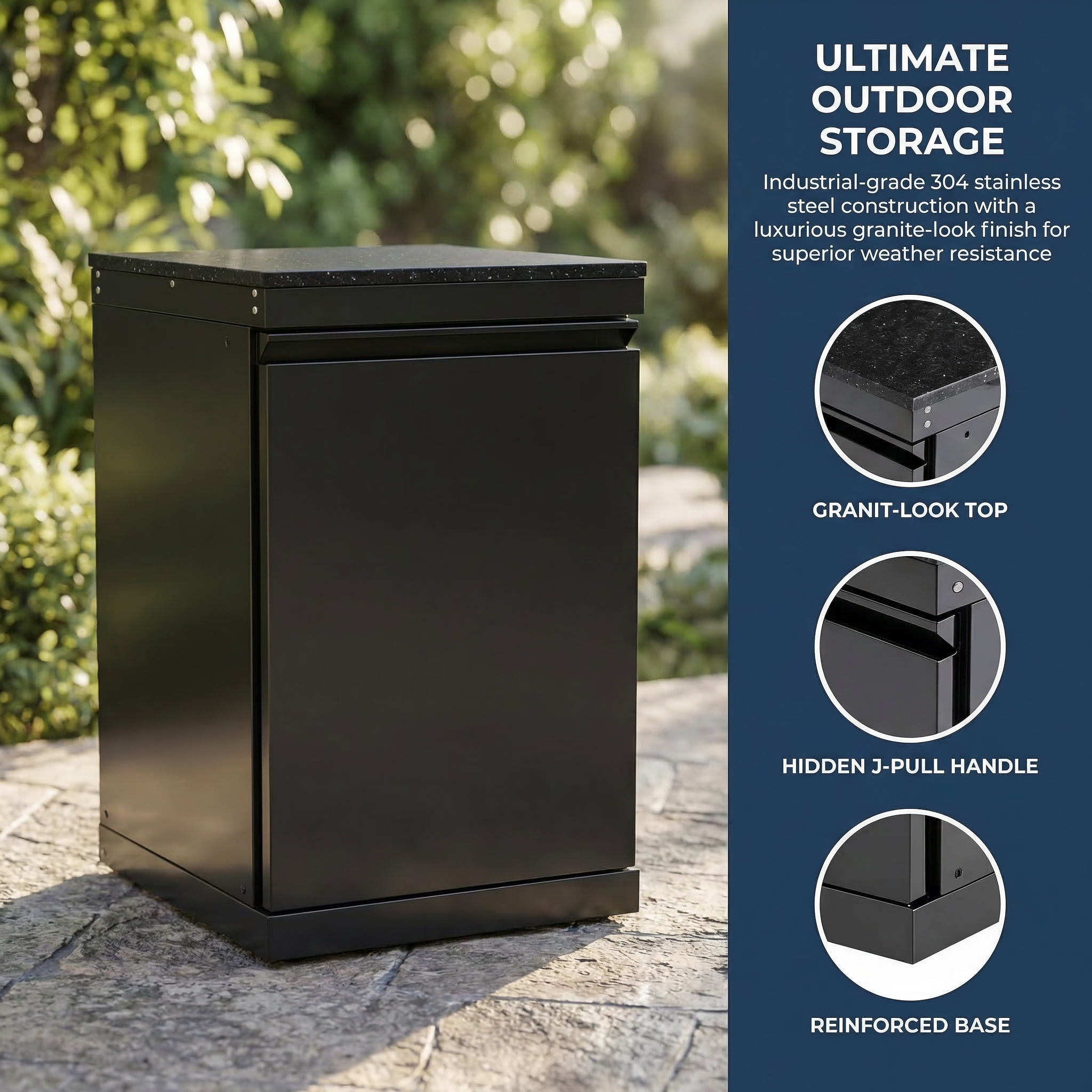 Black Single-door Storage Locker Outdoor Kitchen Islands by HouseOfZazla