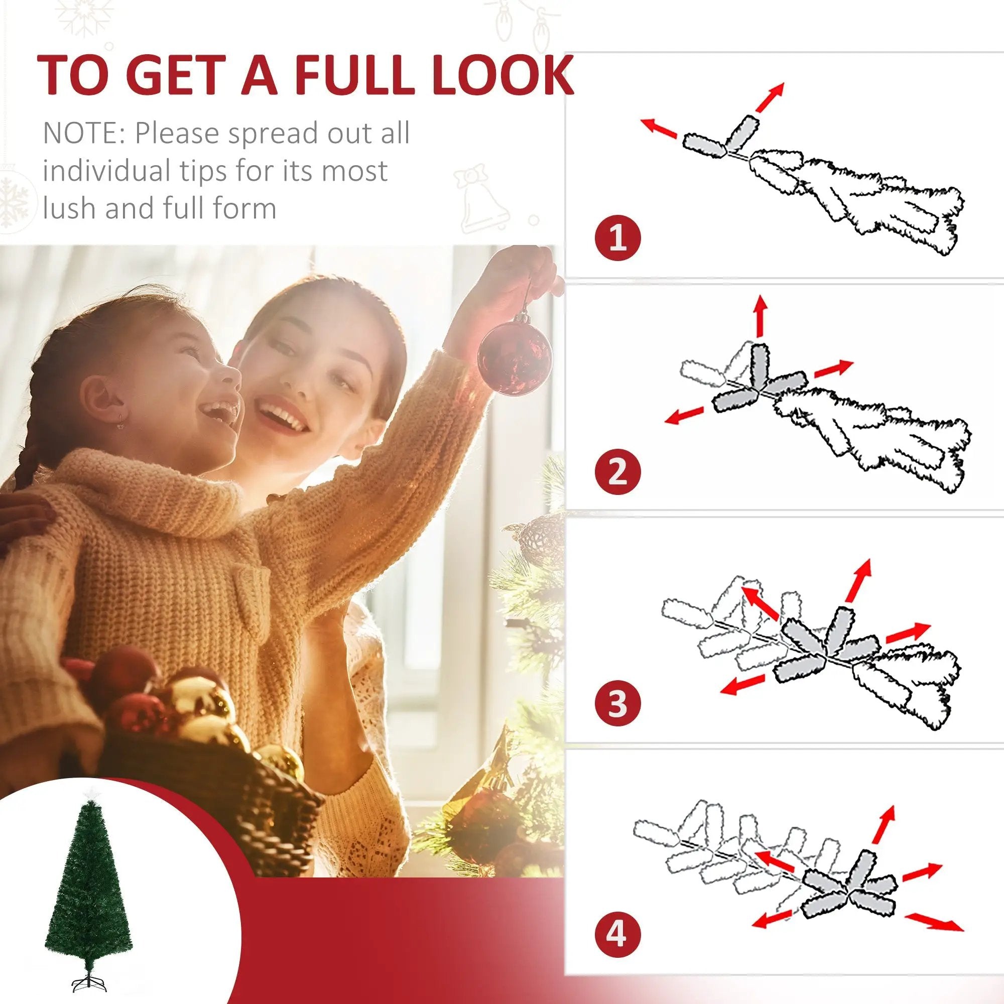 HOMCOM 6' Tall Douglas Fir Pre-Lit Artificial Christmas Tree by HouseOfZazla