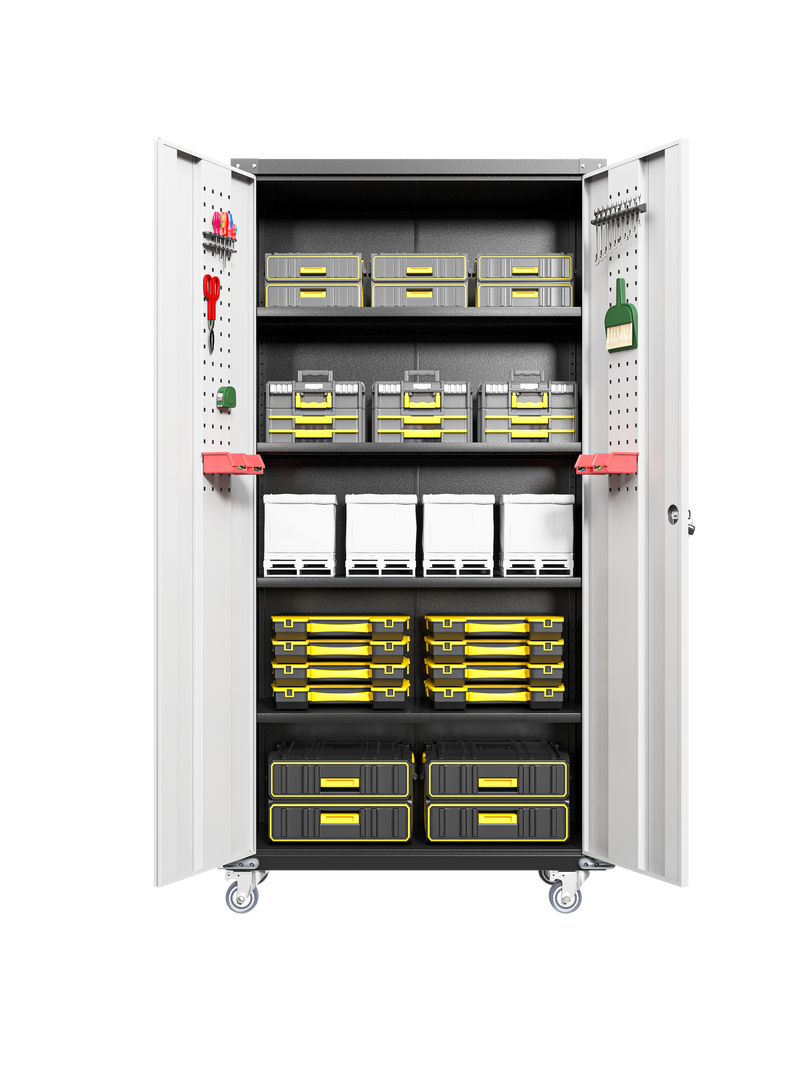 Garage Storage Cabinets with Locking Doors and 4 Adjustable Shelves by HouseOfZazla