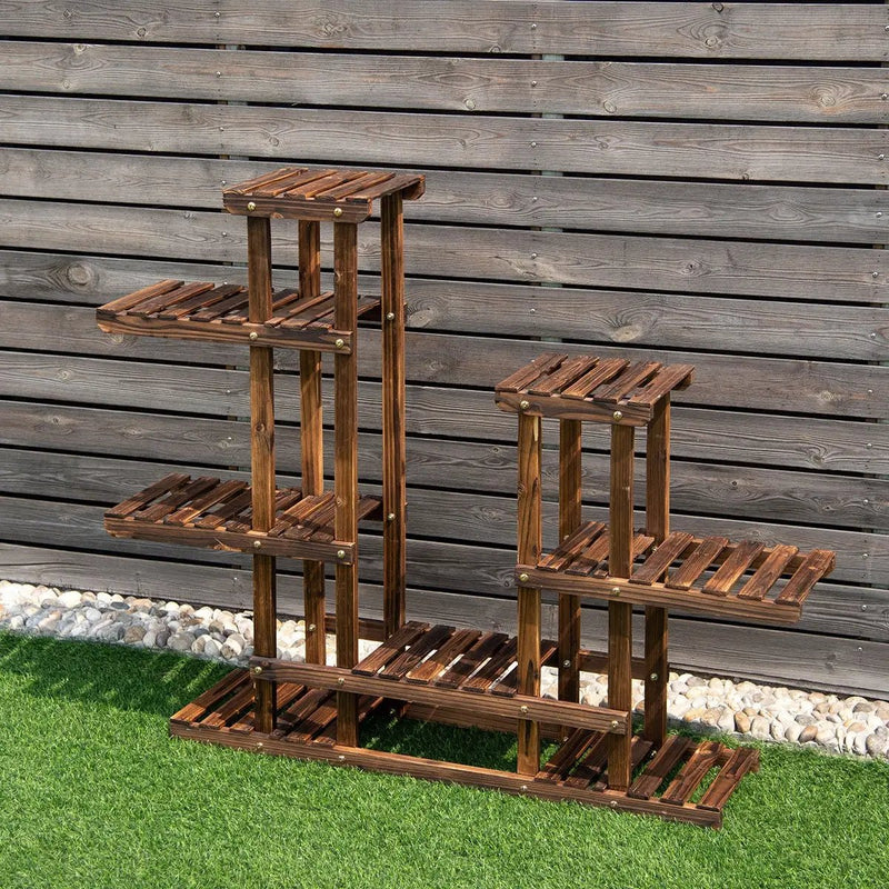 6 Tier Wooden Shelf Storage Plant Rack Stand by DirectDeals