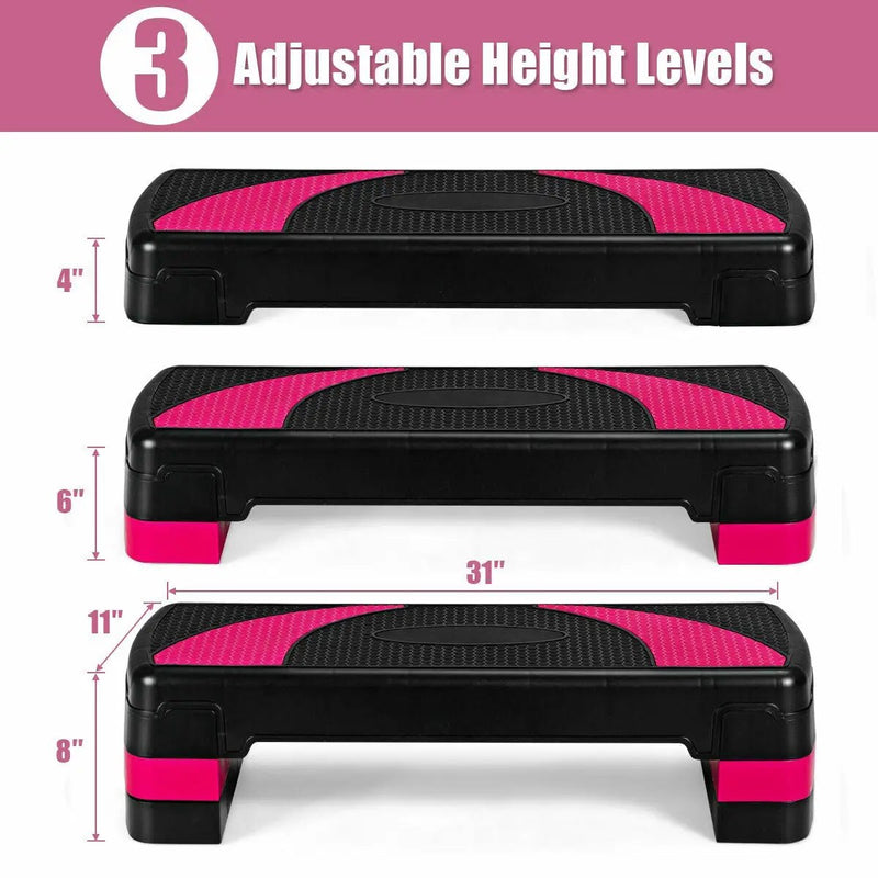 31 Inch Adjustable Exercise Aerobic Stepper with Non-Slip Pads by DirectDeals