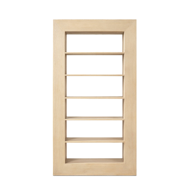 82-Inch Open Back Wood Display Shelf with Brushed Finish, photo 3 of 5