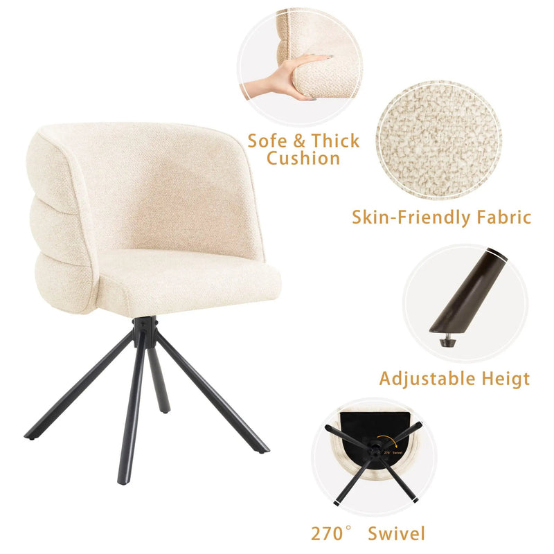 270 Degree Swivel Upholstered Desk Chairs (Set of 2) by Unique Piece Furniture