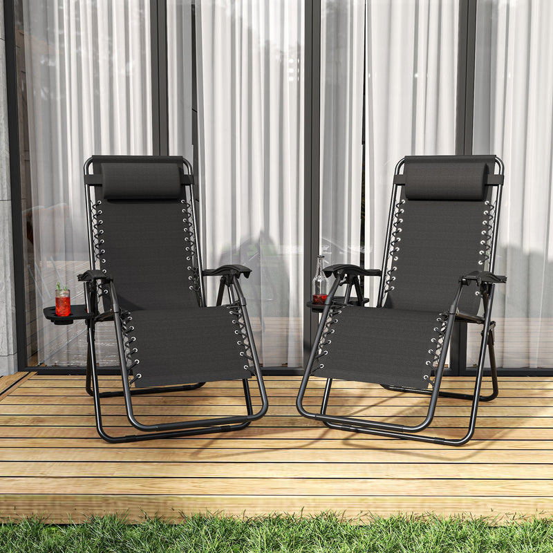 Zero Gravity Folding Lounge Chair with Headrest & Removable Tray by HouseOfZazla
