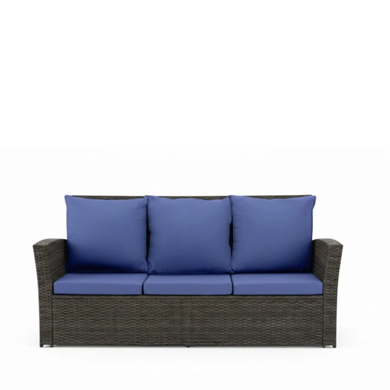 All-Weather Wicker 3 Seat Patio Sofa With Thick Cushions by HouseOfZazla