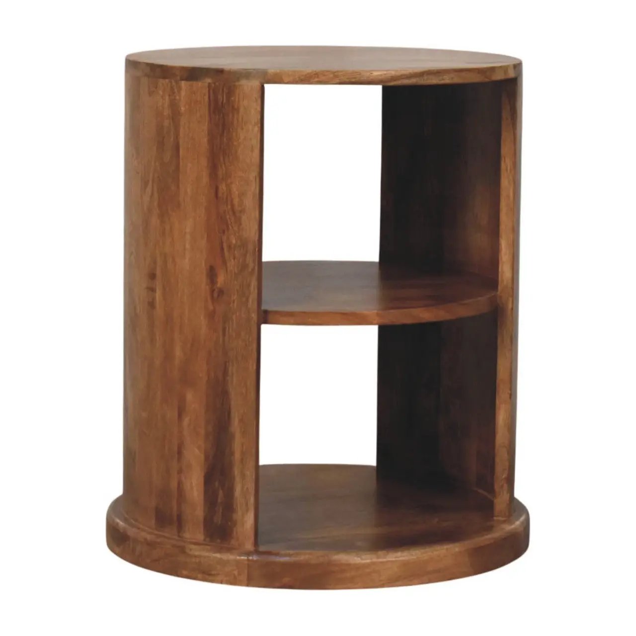 Solid Wood Ventura Open Round Side Table by HouseOfZazla