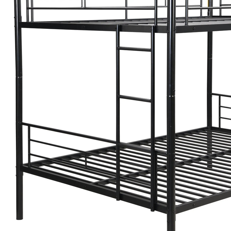 Modern Metal Bunk Bed, Full Over Full, No Box Spring Needed - Black by HouseOfZazla
