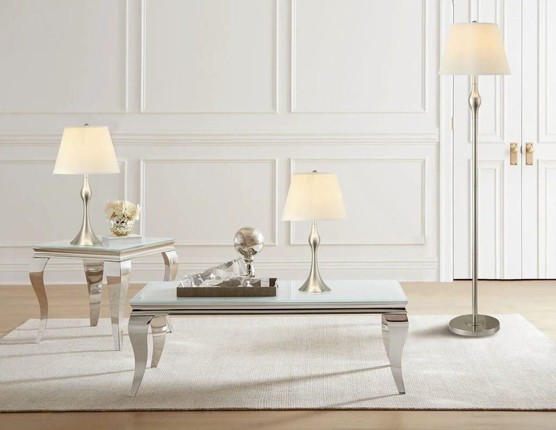 Griffin 3-piece Floor and Table Lamp Set Brushed Nickel by Unique Piece Furniture