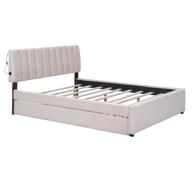 Upholstered Platform Bed With Trundle by HouseOfZazla