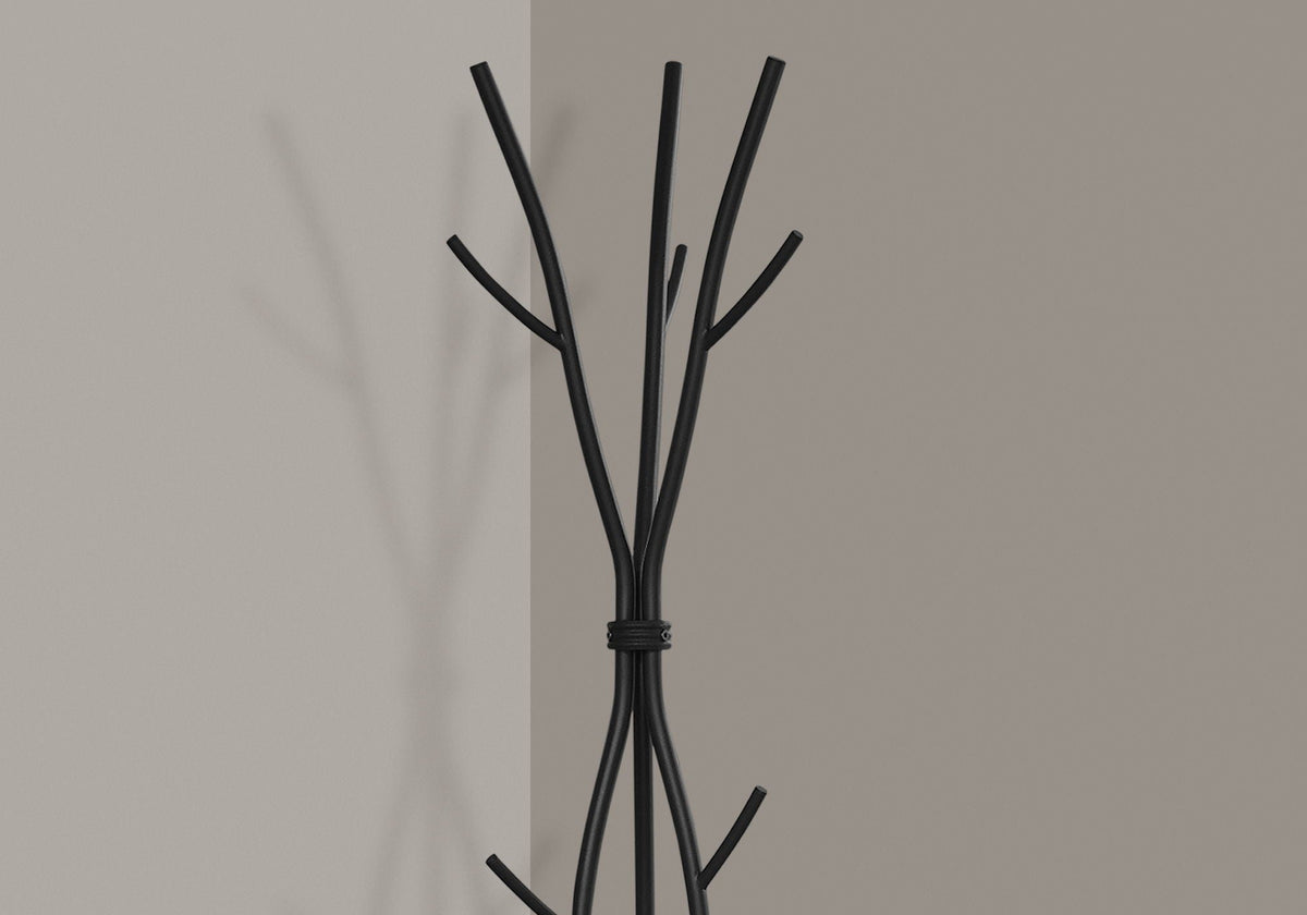 Freestanding Coat Rack Hall Tree with 11 Hooks - Metal - Black, Gray, or White, photo 12 of 12