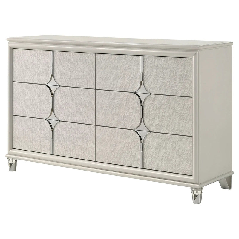 Olivia 6-drawer Dresser Cabinet Pearl White by Unique Piece Furniture