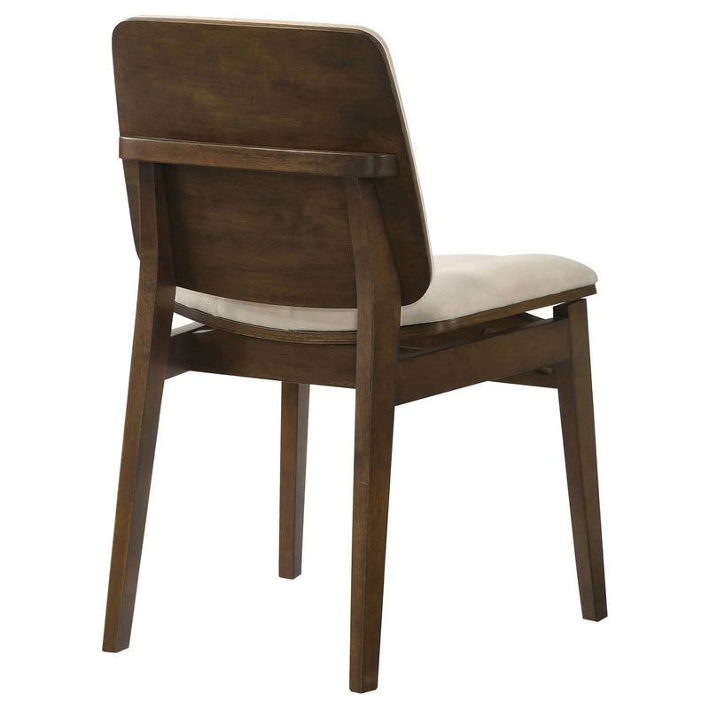 Redbridge Velvet Upholstered Side Chair Cream and Walnut (Set of 2) by Unique Piece Furniture