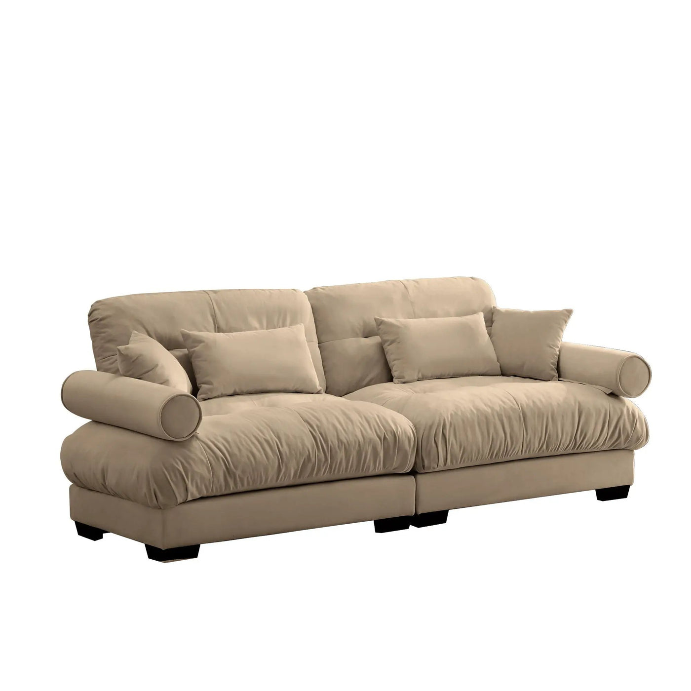 Modern Oversize Sofa With Cloud Like Comfort, Featuring Waist And Throw Pillows by HouseOfZazla