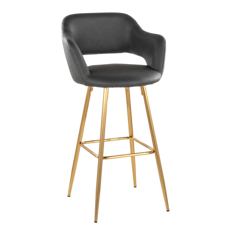 Margarite - Contemporary Fixed Height Barstool With Footrest (Set of 2) With Square by HouseOfZazla