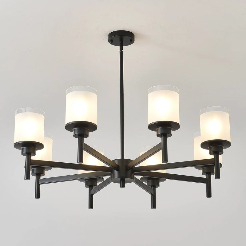 8-Light Frosted Glass Farmhouse Chandelier by HouseOfZazla