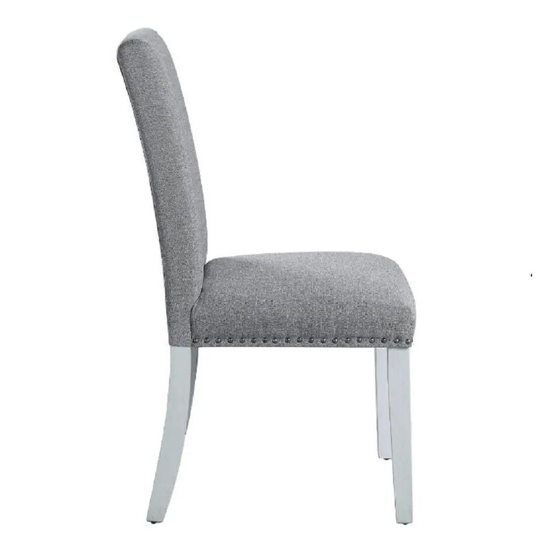 Lanton - Side Chair (Set of 2) - Gray Linen & Antique White by Unique Piece Furniture