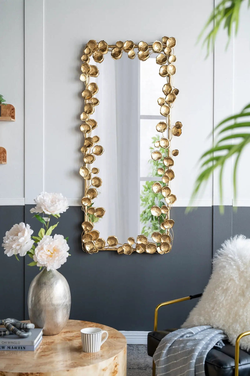 Full Length Mirror with Gold Leaf Accents by HouseOfZazla