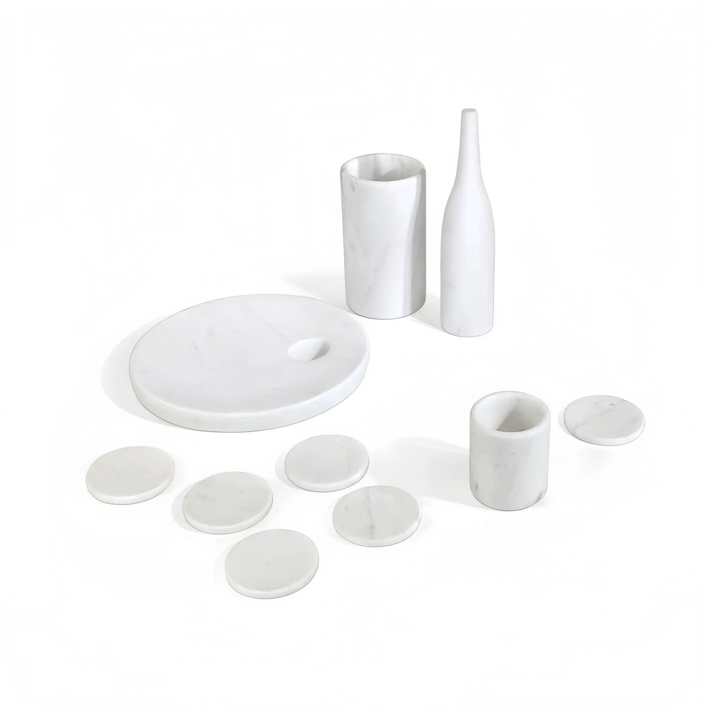 10 Pieces Luxury Natural Marble Dining Room Accessories Set by HouseOfZazla