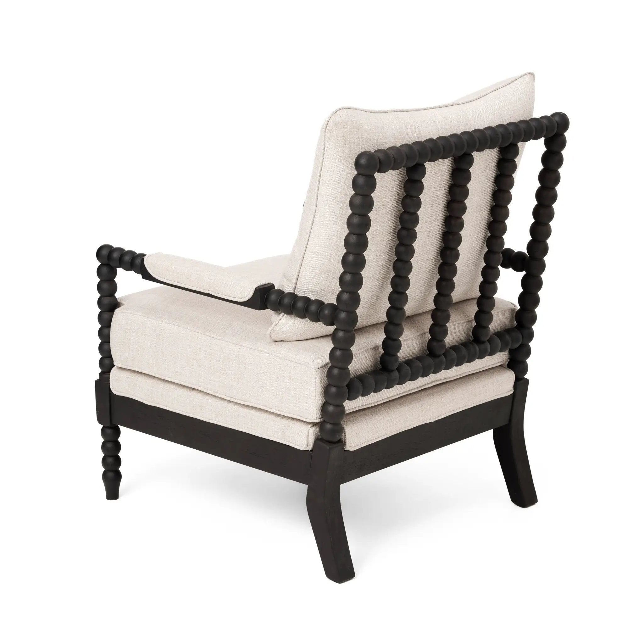 Rubber Wood Accent Chair with Upholstered Fabric by HouseOfZazla
