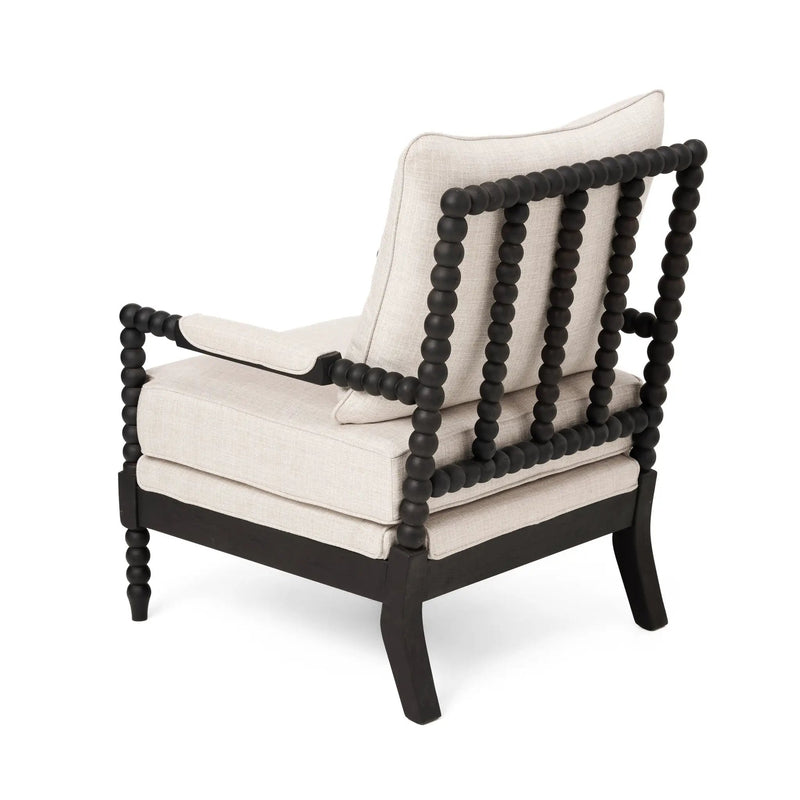 Rubber Wood Accent Chair - Upholstered Fabric Leisure Chair by HouseOfZazla