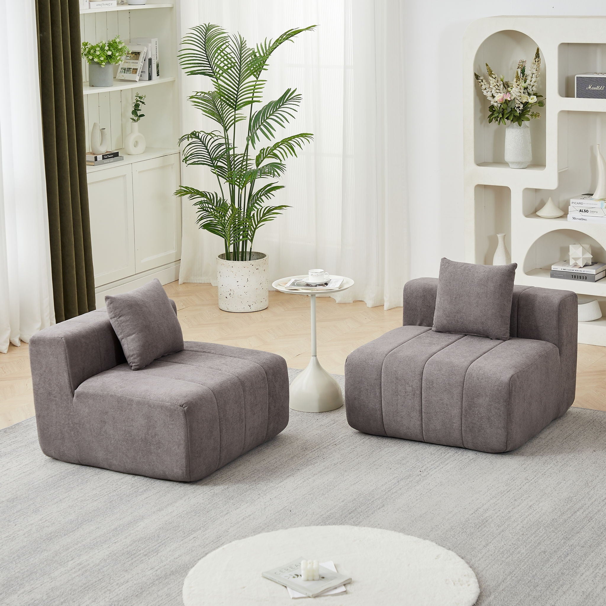Modular Sectional Sofa With 2 Pillows, Symmetrical Design by HouseOfZazla