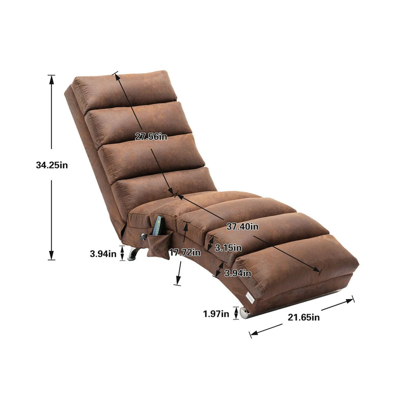 Massage Chaise Lounge Indoor With Remote Control, Ergonomic Electric Massage Lounger by Unique Piece Furniture