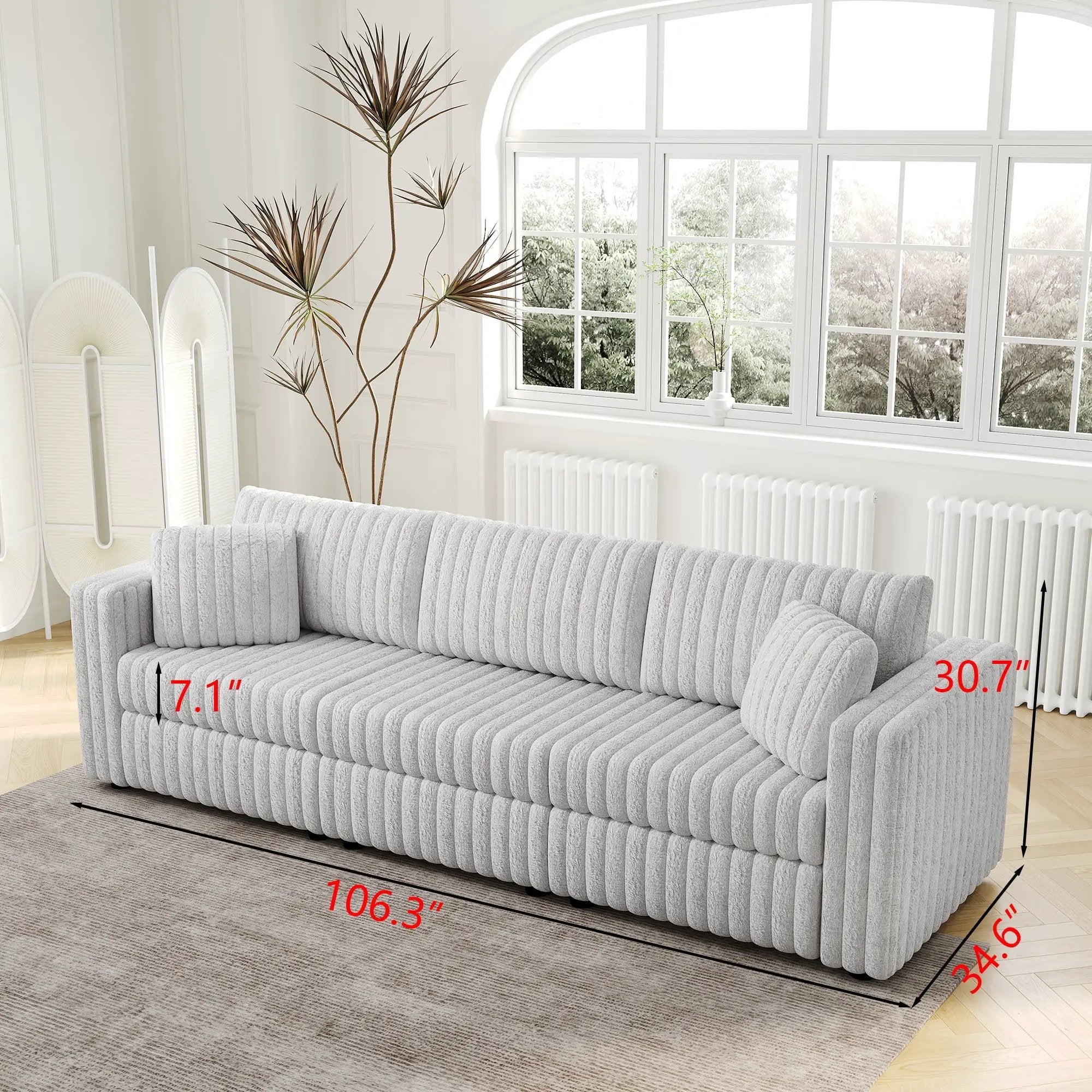 106.3" Soft Modular 3-Person Sofa by HouseOfZazla