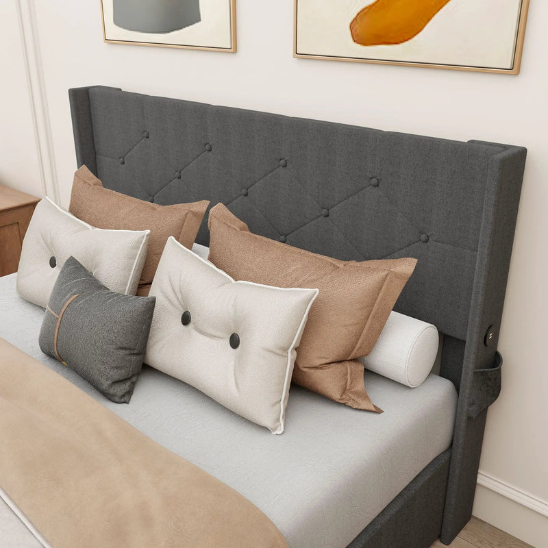 Bed With Gas Lift Storage, USB Ports by HouseOfZazla