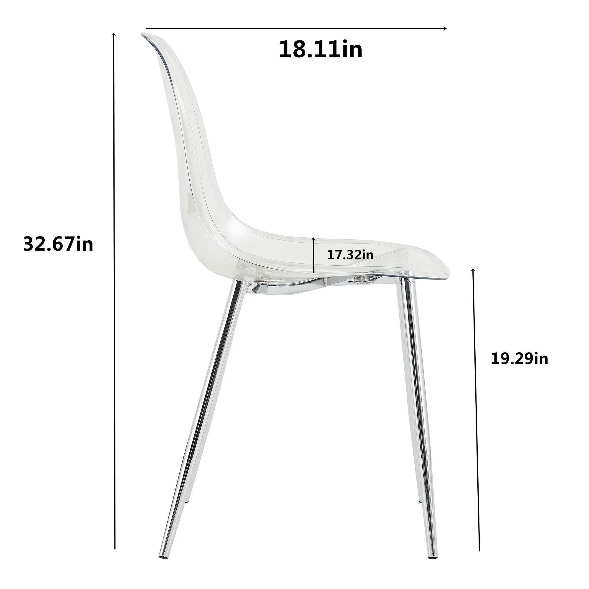 Modern Minimalist Transparent Dining Chair - 6-Piece Set by HouseOfZazla