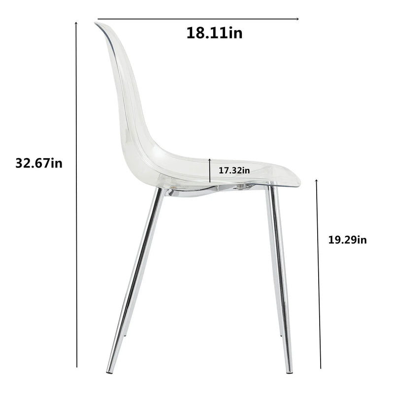 Modern Minimalist Transparent Dining Chair - 6-Piece Set by HouseOfZazla