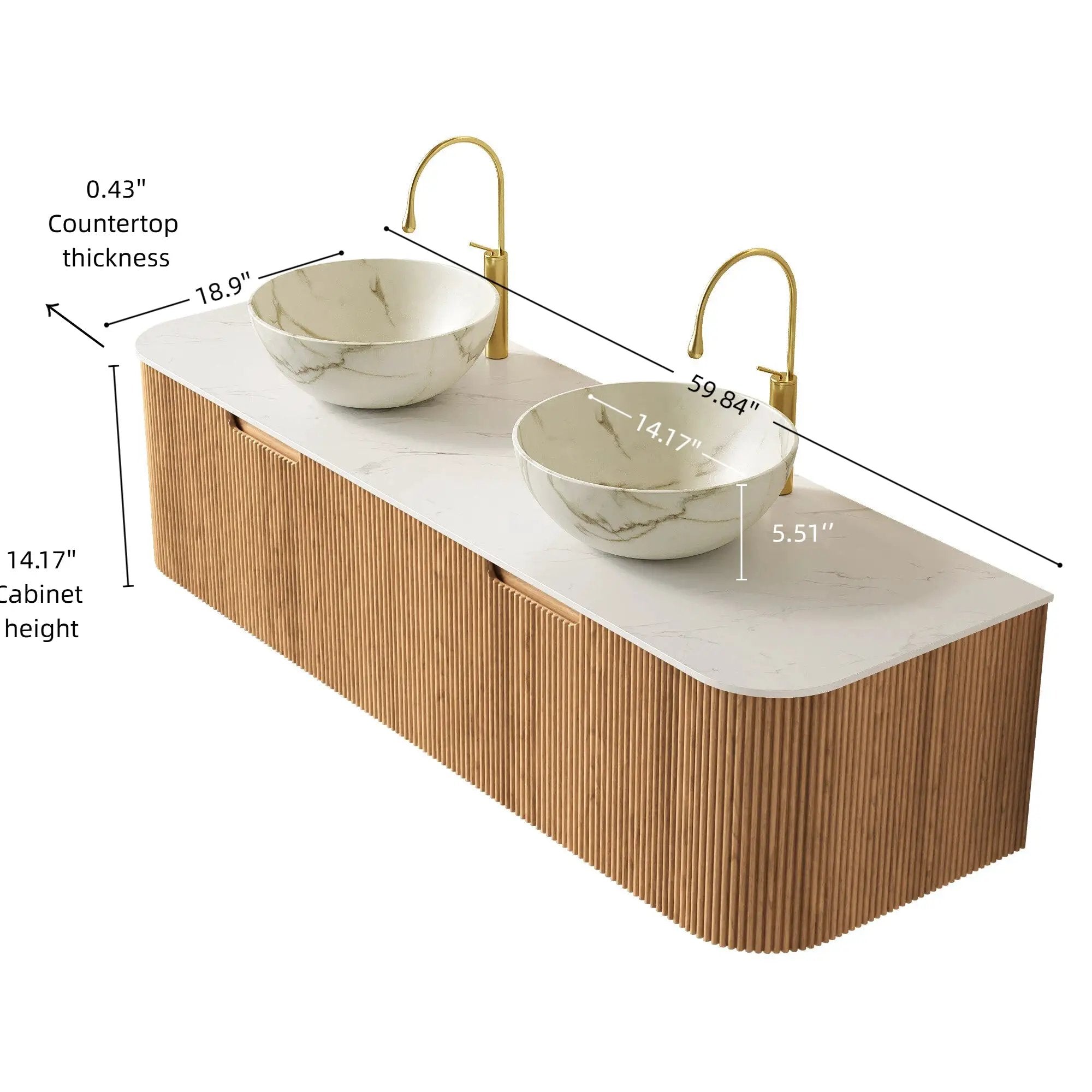 Dina 60" Bathroom Vanity & Sinks by HouseOfZazla