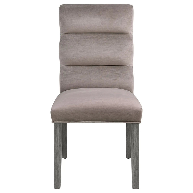 Carla Velvet Upholstered Dining Side Chair Ash (Set of 2) by Unique Piece Furniture