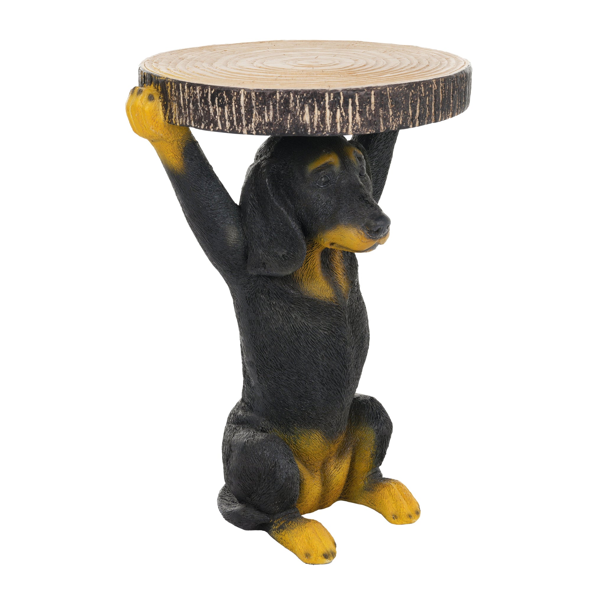 22.17'H Black Dog Side Table Pedestal End Table Stool by HouseOfZazla