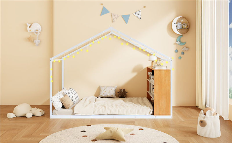 Bed House Frame With Shelves And Lights by HouseOfZazla