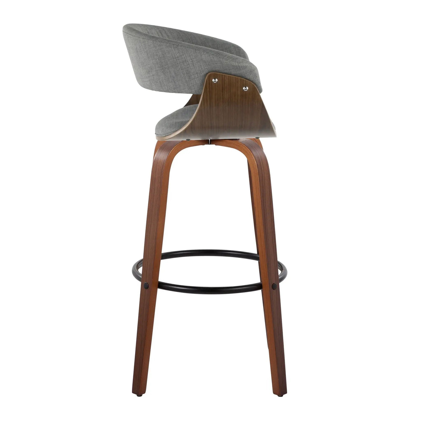 Vintage Mod - Mid Century Modern Fixed Height Barstool With Swivel & Round Footrest (Set of 2) by HouseOfZazla