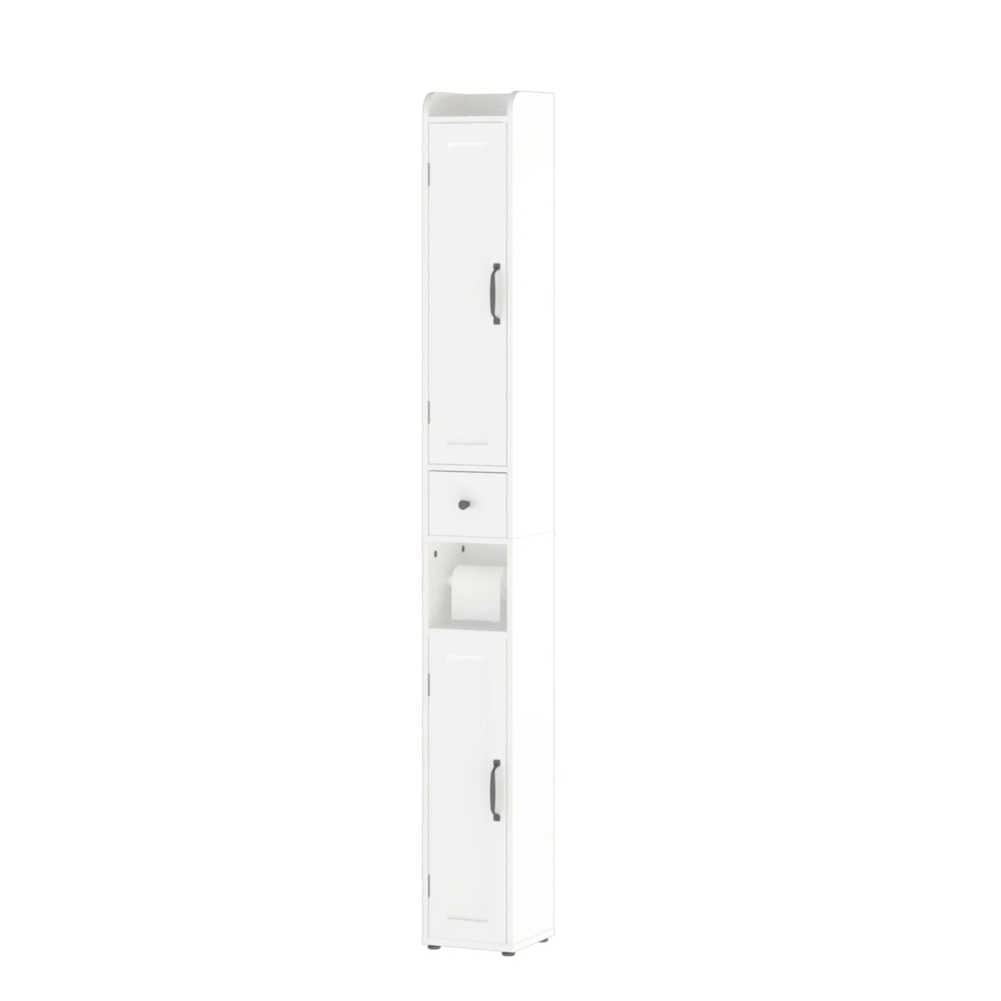 Slim Tall Bathroom Storage Cabinet With Adjustable Shelves, 2 Doors Freestanding Cabinet - White by HouseOfZazla