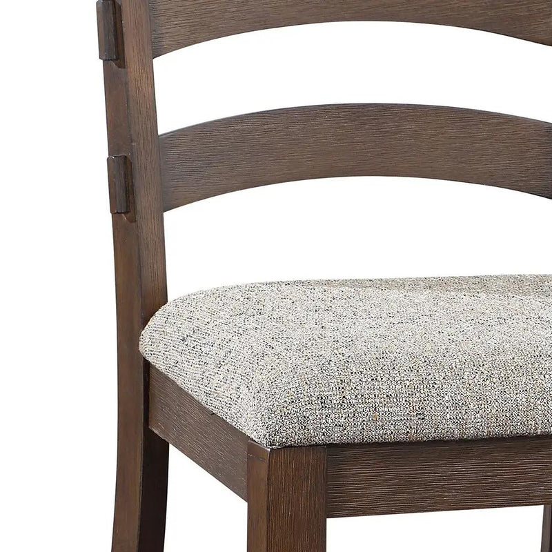 Pascaline - Side Chair (Set of 2) - Gray Fabric, Rustic Brown & Oak by Unique Piece Furniture