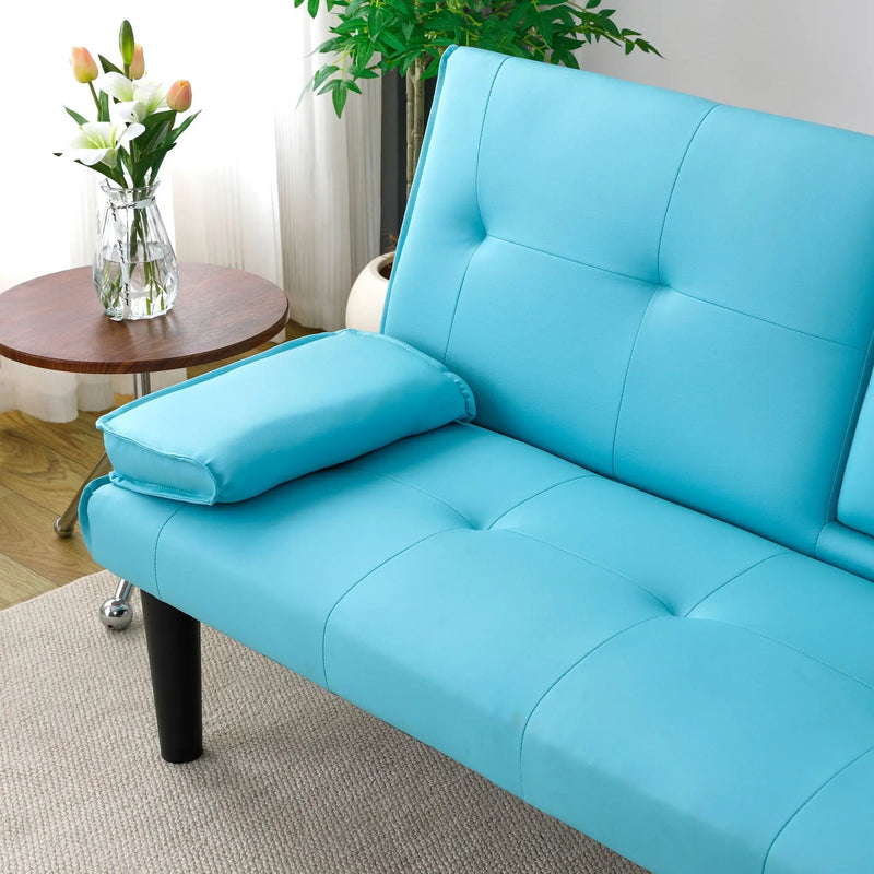 Sofa Bed With Foldable Design And Cup Holder by HouseOfZazla