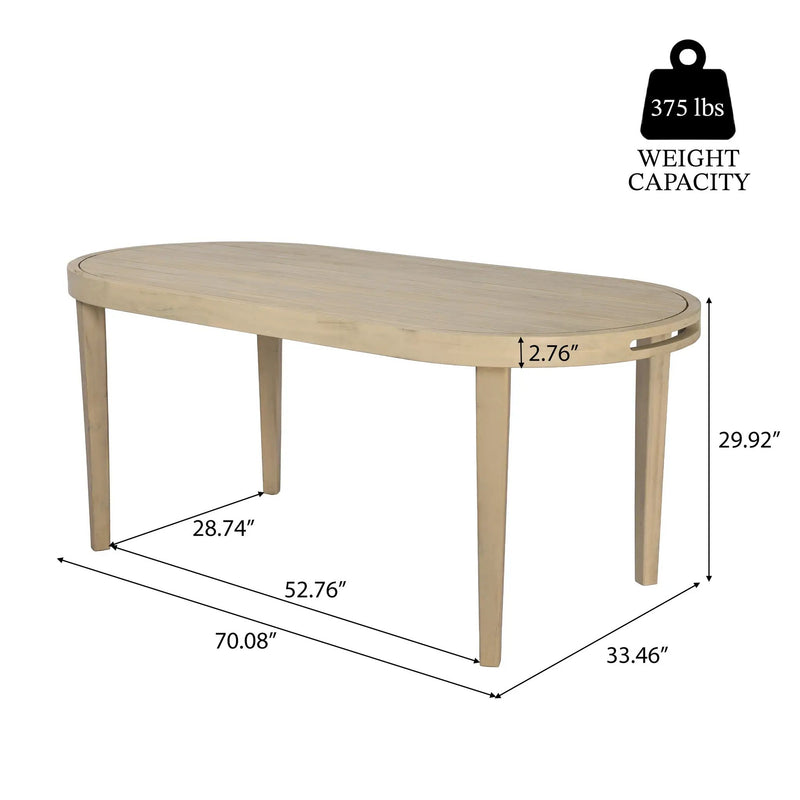 7-Piece Outdoor Acacia Wood Dining Set by HouseOfZazla