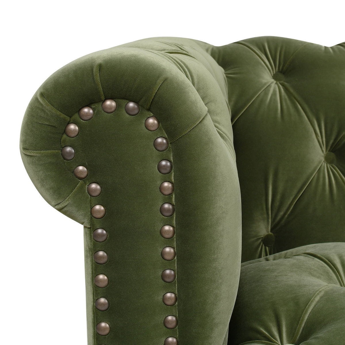 Tufted Chesterfield Sofa with Kiln-Dried Hardwood Frame - Dark Green, photo 22 of 22