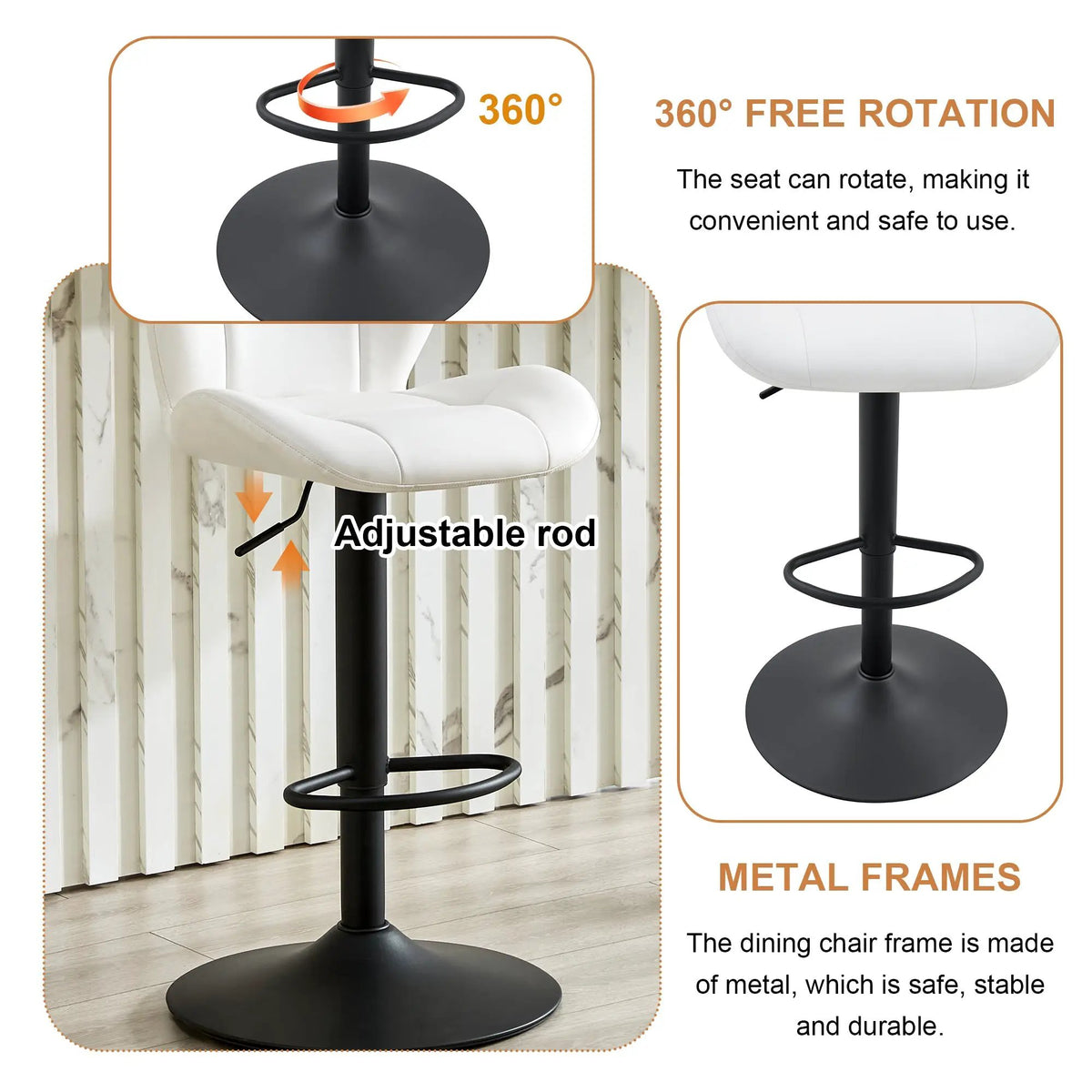 Set of 2 Height Adjustable Bar Stools by HouseOfZazla