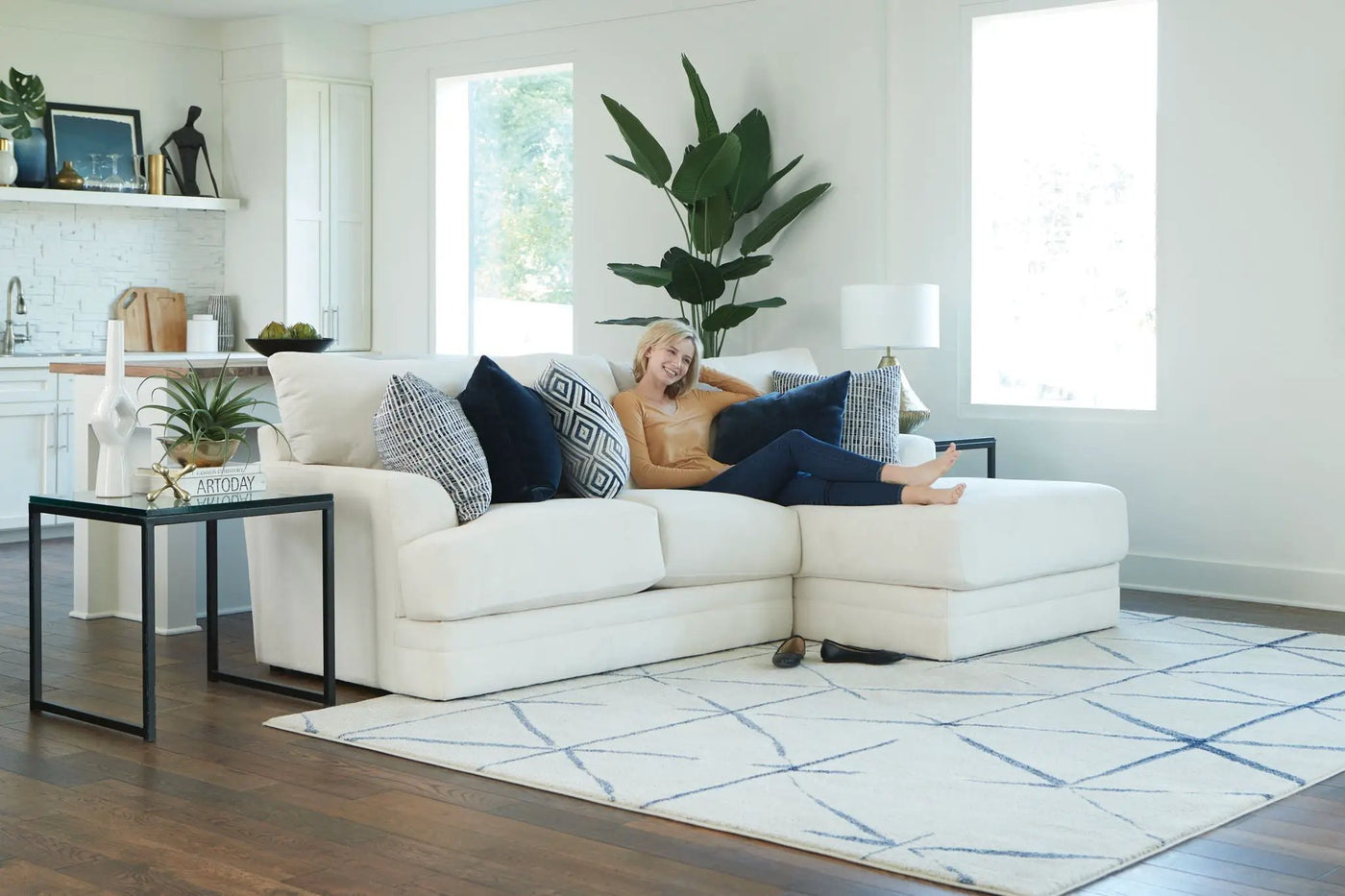Polaris - Sectional With Comfort Coil Seating And Accent Pillows Included by Unique Piece Furniture