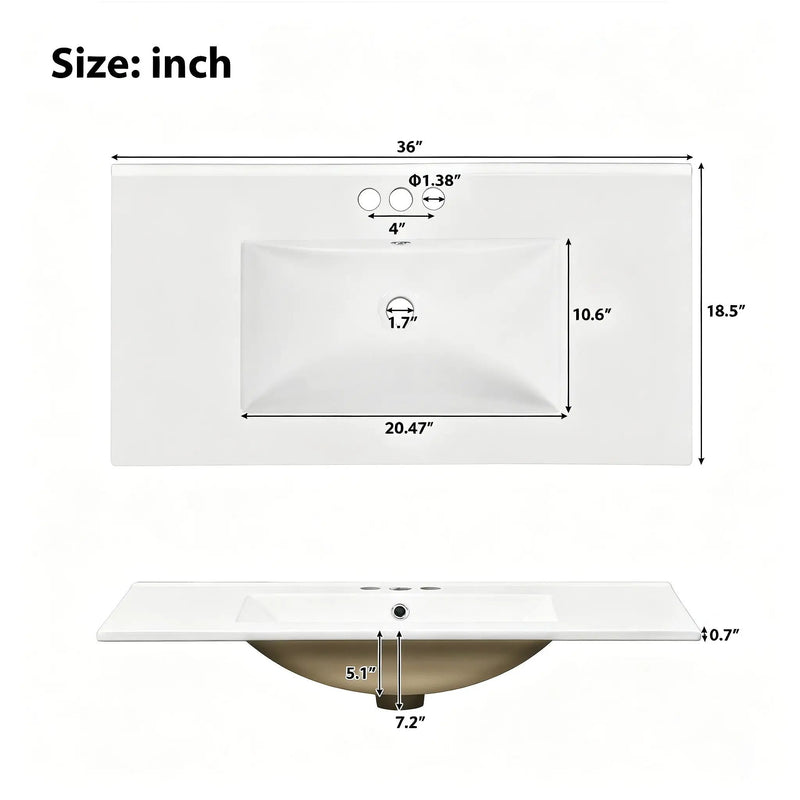 36" Green Bathroom Vanity with Ceramic Sink by HouseOfZazla